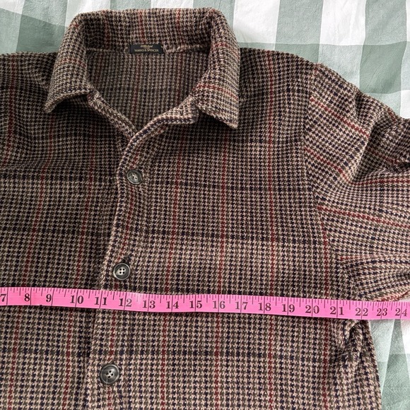 Vintage St. Michael M&S Chenille Button Up Sweater Mens M Chore Houndstooth UK - Picture 7 of 8